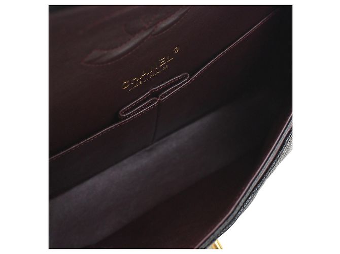 Chanel Black Medium Classic Caviar Double Flap Noir - vue 4