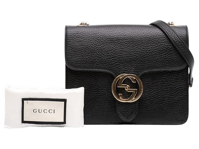 Gucci Borsa a tracolla Interlocking G in pelle di vitello Dollar Small nera Nero - vista 7