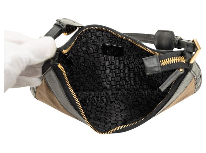 Borsa Jackie Hobo Gucci in tela marrone - vista 4