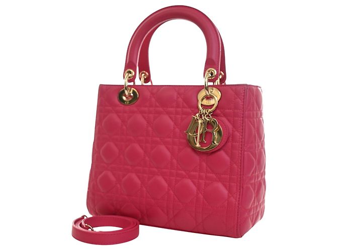 Autre Marque Dior Pink Medium Lambskin Cannage Lady Dior Rosa - vista 10
