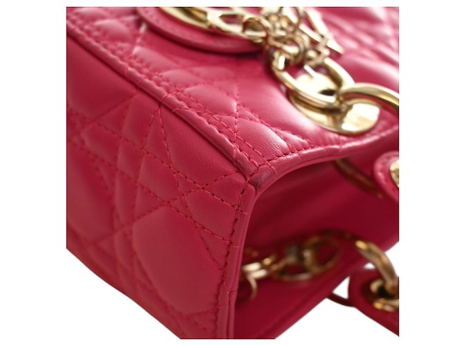 Autre Marque Dior Pink Medium Lambskin Cannage Lady Dior Rosa - vista 6