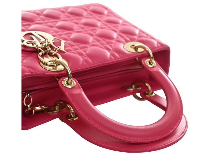 Autre Marque Dior Pink Medium Lambskin Cannage Lady Dior Rosa - vista 8