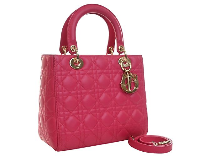 Autre Marque Dior Pink Medium Lambskin Cannage Lady Dior Rosa - vista 9