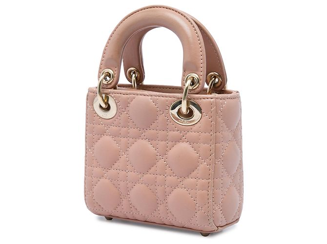 Autre Marque Dior Brown Micro Lambskin Cannage Lady Dior Braun Fleisch - Ansicht 2