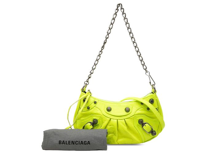 Balenciaga Mini Motocross Le Cagole in pelle verde Verde chiaro - vista 7