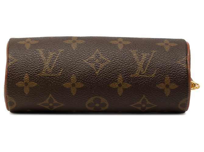 Louis Vuitton Brown Monogram Papillon Pochette Marrone - vista 3