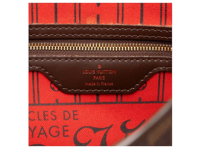 Louis Vuitton Brown Damier Ebene Neverfull PM Castaño - vista 5