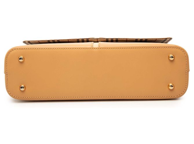 Borsa a tracolla con patta Burberry in pelle marrone Caramello - vista 3