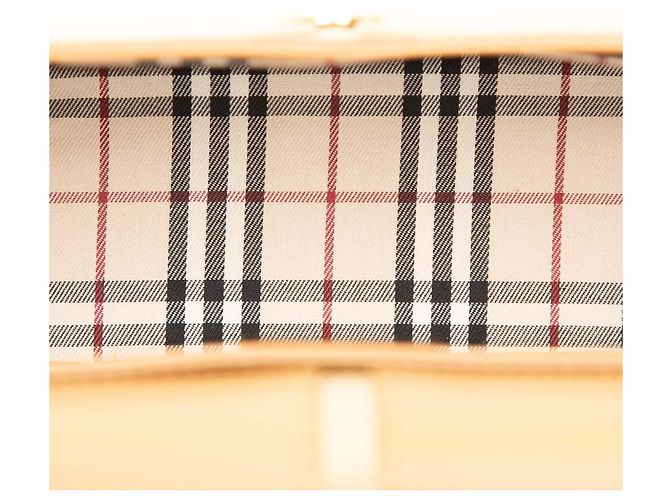 Borsa a tracolla con patta Burberry in pelle marrone Caramello - vista 4