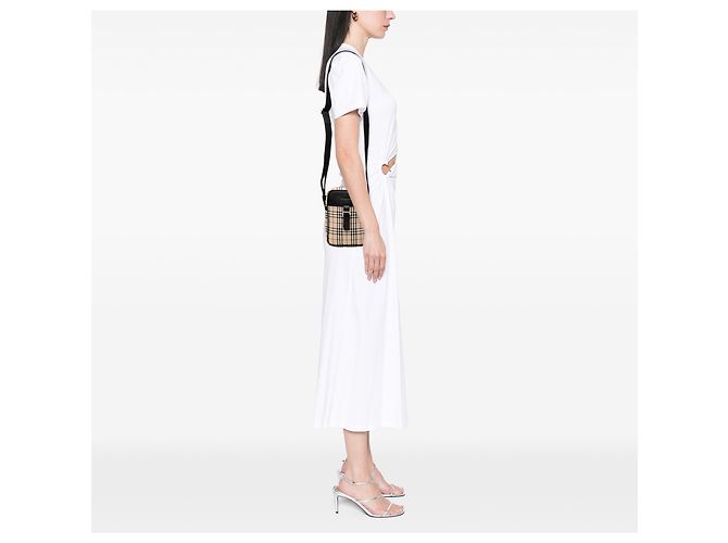Borsa Crossbody Burberry Beige House Check Canvas - vista 6