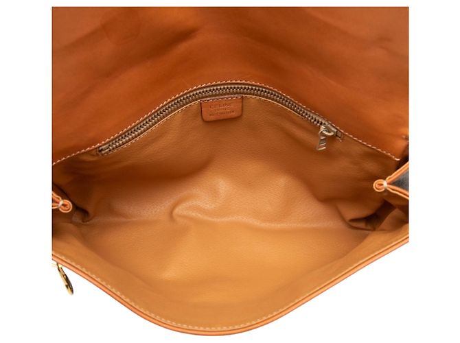 Céline Clutch Celine Brown Macadam Coated Canvas Marrone - vista 4