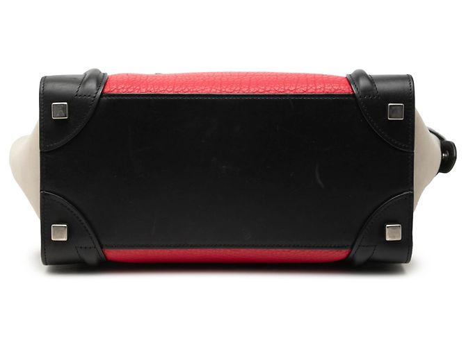 Céline Celine Luggage Tote Micro aus tricolor Leder in Rot - Ansicht 3