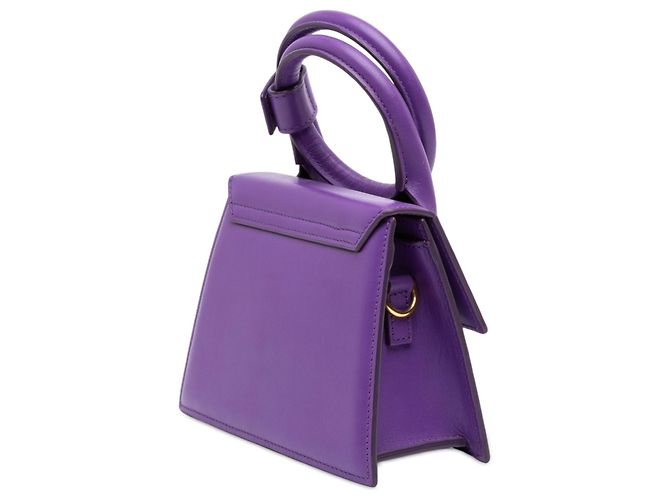Jacquemus Purple Leather Le Chiquito Noeud Porpora - vista 2