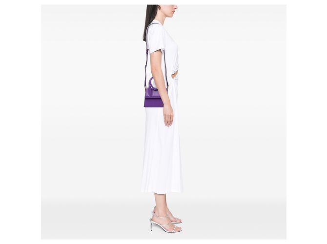 Jacquemus Purple Leather Le Chiquito Noeud Porpora - vista 6