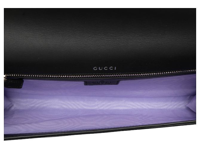 Clutch Dionysus com corrente em cetim canelado preto e cristais Gucci - vista 4