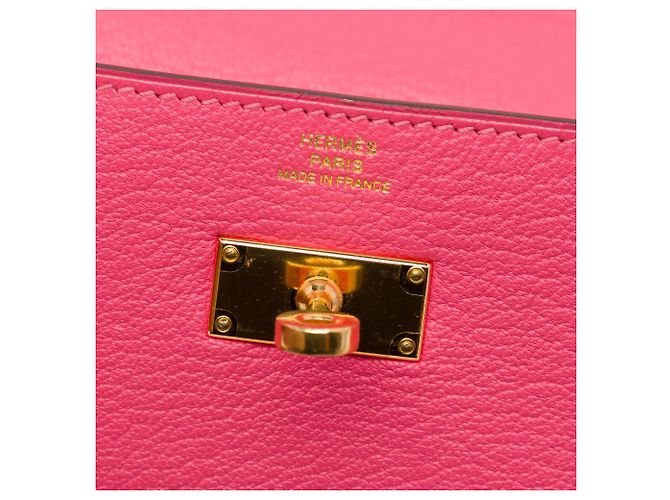 Cartera Hermès Kelly Longue en Chevre Mysore Rosa - vista 5