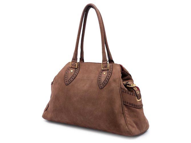 Borsa Fendi Brown Medium Zucca Nubuck Etniko Du Jour Marrone - vista 2