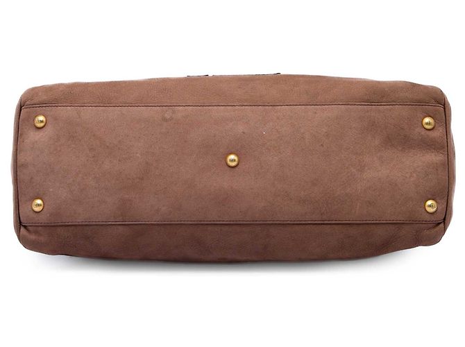Borsa Fendi Brown Medium Zucca Nubuck Etniko Du Jour Marrone - vista 3