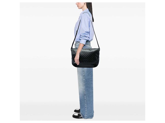 Borsa Messenger Gucci Nera Stampa GG Nero - vista 5