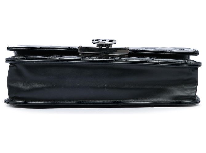 Chanel Black Quilted Patent Golden Class Wallet on Chain Nero - vista 3