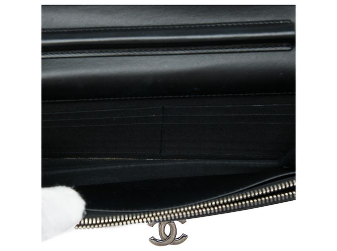 Chanel Black Quilted Patent Golden Class Wallet on Chain Nero - vista 4