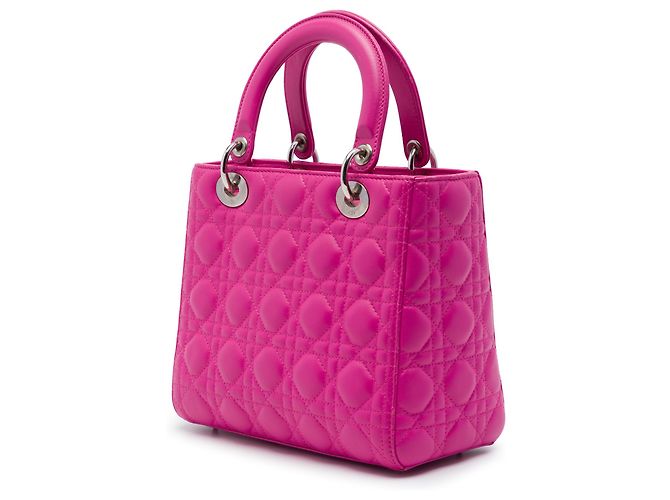 Autre Marque Dior Pink Medium Lambskin Cannage Lady Dior Rosa - vista 2