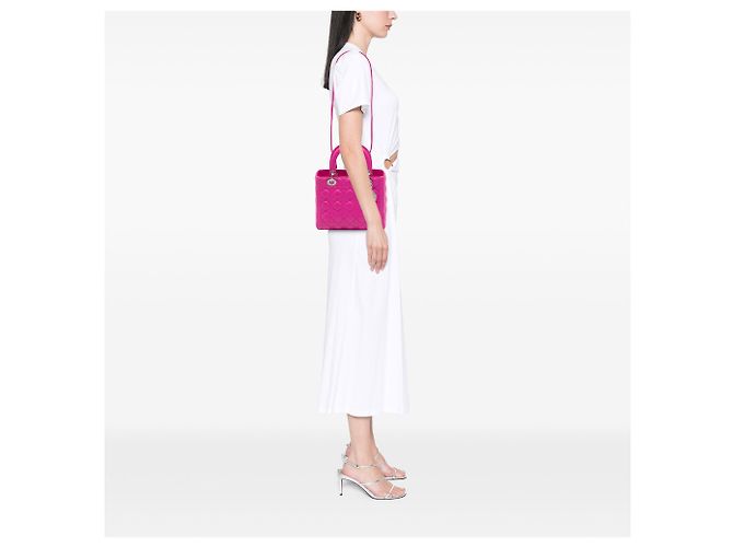 Autre Marque Dior Pink Medium Lambskin Cannage Lady Dior Rosa - vista 6