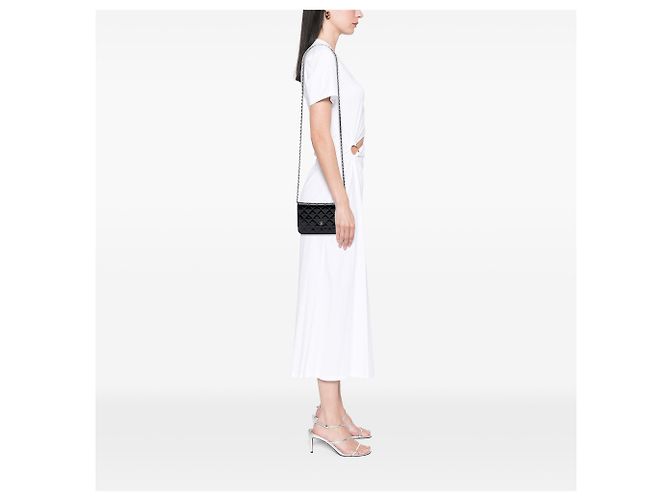 Portafoglio Chanel Black CC Quilted Patent Wallet On Chain Nero - vista 6