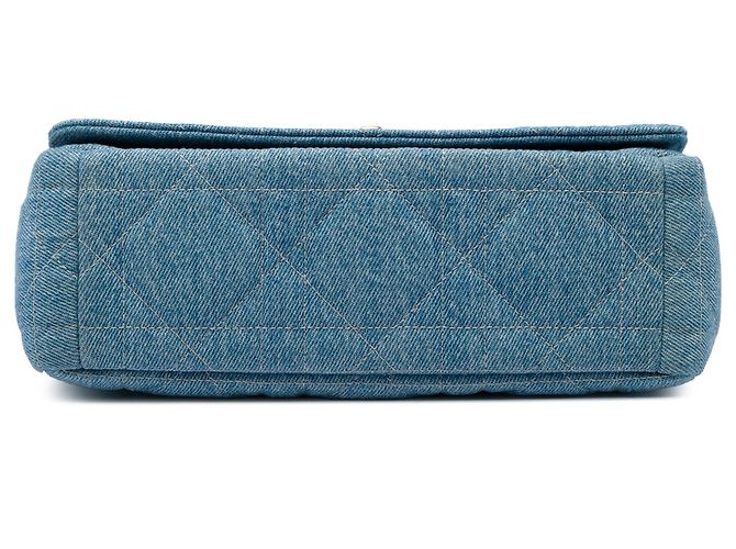 Autre Marque Borsa Dior Caro Macrocannage in denim blue tie-dye dimensione Medium - vista 3