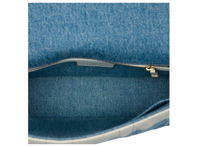 Autre Marque Borsa Dior Caro Macrocannage in denim blue tie-dye dimensione Medium - vista 4