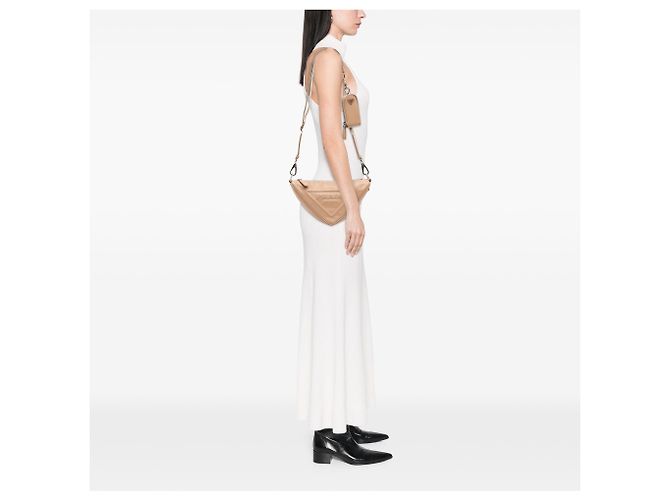 Prada Beige Grace Lux Triangle Crossbody - vista 6