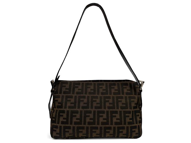 Borsa a tracolla Fendi in tela Zucca marrone - vista 2