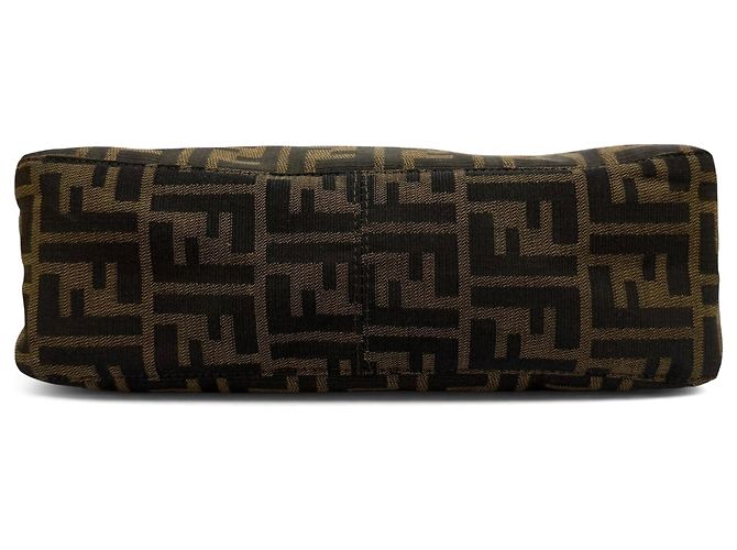 Borsa a tracolla Fendi in tela Zucca marrone - vista 3
