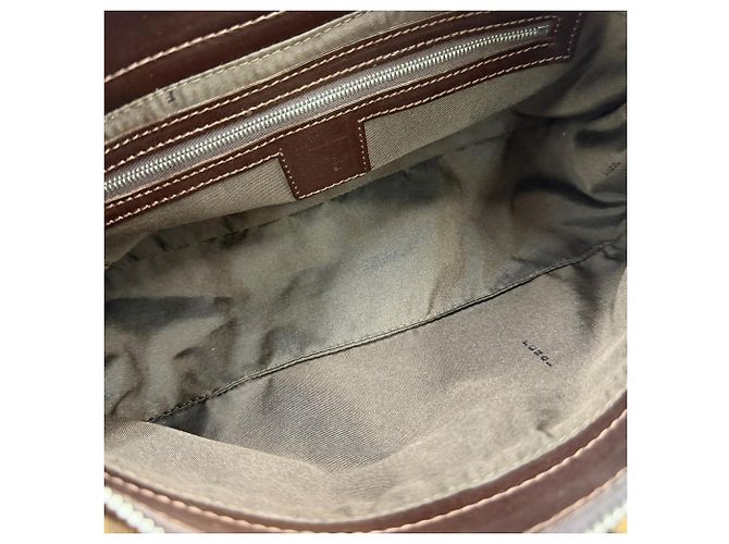 Borsa a tracolla Fendi in tela Zucca marrone - vista 4