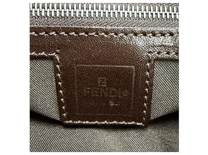 Borsa a tracolla Fendi in tela Zucca marrone - vista 5