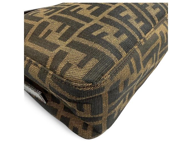 Borsa a tracolla Fendi in tela Zucca marrone - vista 8
