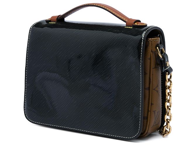 Louis Vuitton Black Shiny Epi and Monogram Reverse Mini Pochette Metis Negro - vista 2