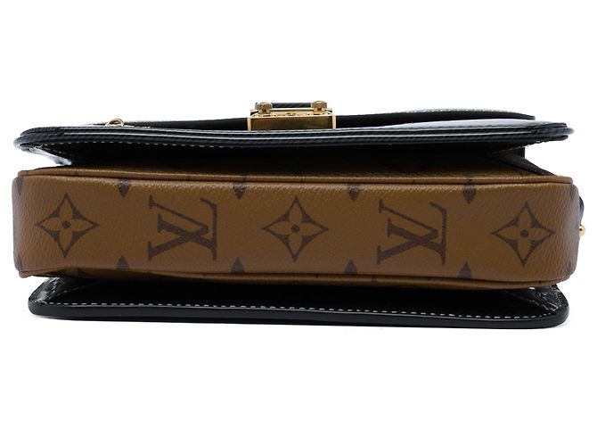 Louis Vuitton Black Shiny Epi and Monogram Reverse Mini Pochette Metis Negro - vista 3