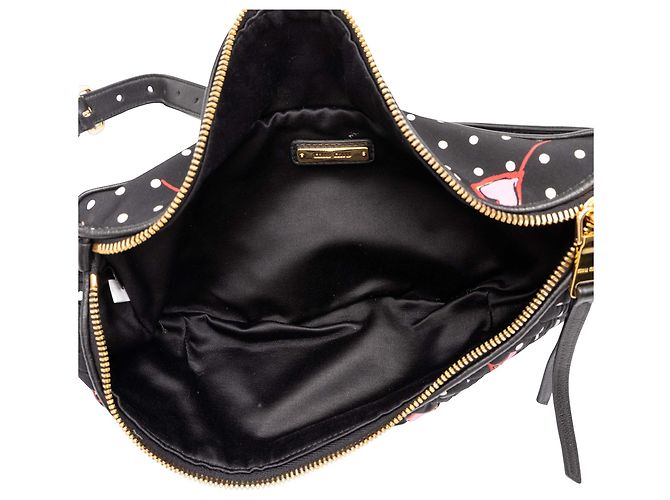 Bolso cinturón Miu Miu de nailon Matelassé negro con estampado de corazón - vista 4
