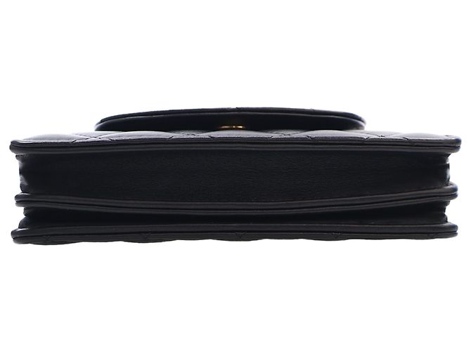 Portacellulare con catena Chanel Mini CC Quilted in pelle d'agnello nera Nero - vista 5