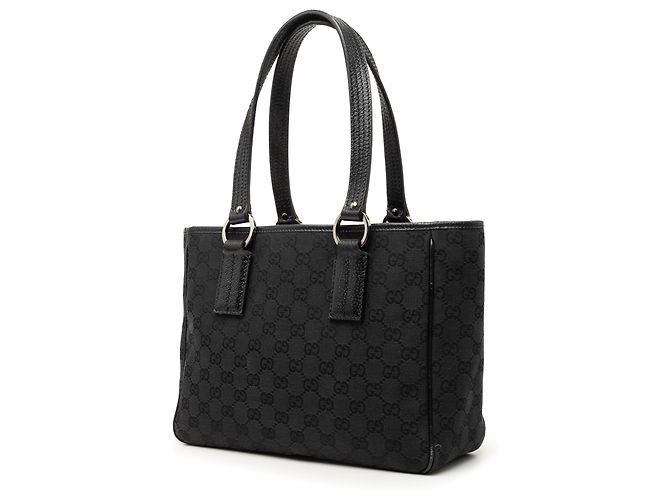 Gucci Tote aus schwarzem GG Canvas - Ansicht 2