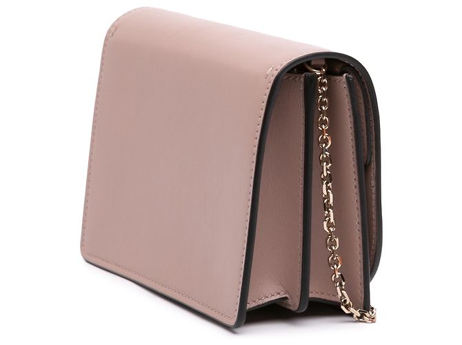 Valentino Borsa a tracolla VLogo Walk in pelle di vitello marrone con catena Carne - vista 2
