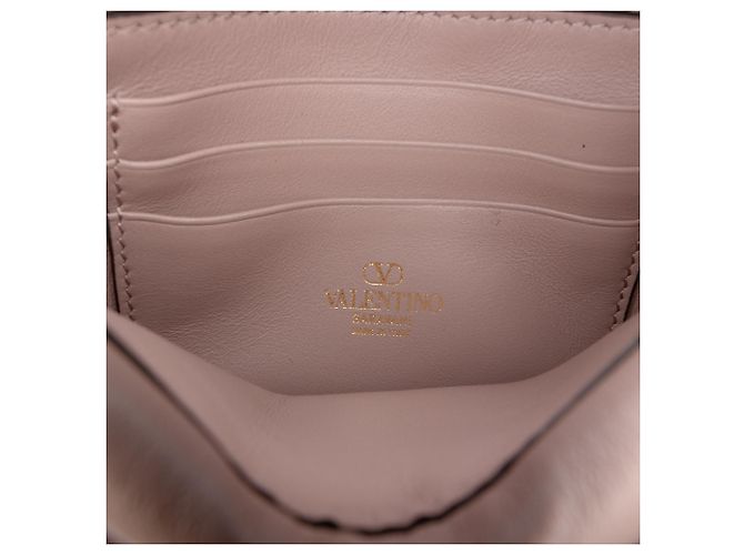Valentino Borsa a tracolla VLogo Walk in pelle di vitello marrone con catena Carne - vista 5