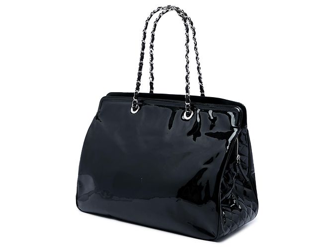 Chanel Black CC Patent Lipstick Ligne Tote Bag Schwarz - Ansicht 2