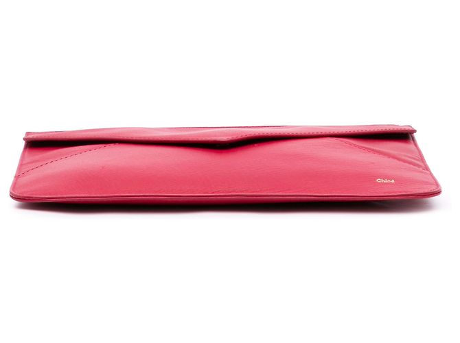 Chloé Leder-Couvert-Clutch in Rot - Ansicht 3