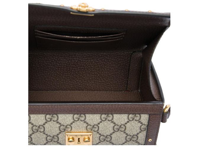 Borsa a tracolla Gucci Beige Mini GG Supreme Trunk - vista 4