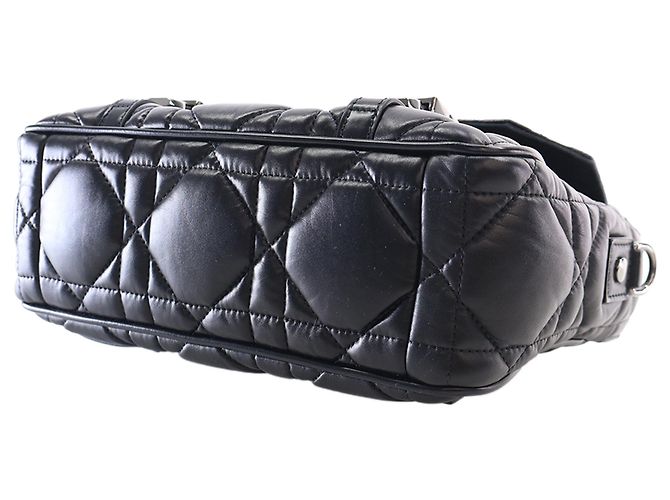 Autre Marque Borsa a Tracolla Diorcamp Piccola in Pelle di Vitello Macrocannage Nera Dior Nero - vista 6