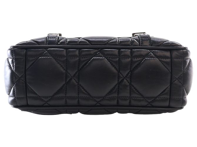 Autre Marque Borsa a Tracolla Diorcamp Piccola in Pelle di Vitello Macrocannage Nera Dior Nero - vista 7