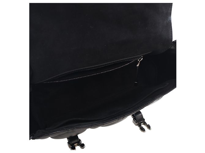 Autre Marque Borsa a Tracolla Diorcamp Piccola in Pelle di Vitello Macrocannage Nera Dior Nero - vista 9