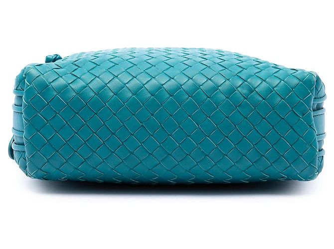 Bottega Veneta Mini Borsa a Tracolla Double Zip Nodini in Nappa Intrecciato Blu - vista 3